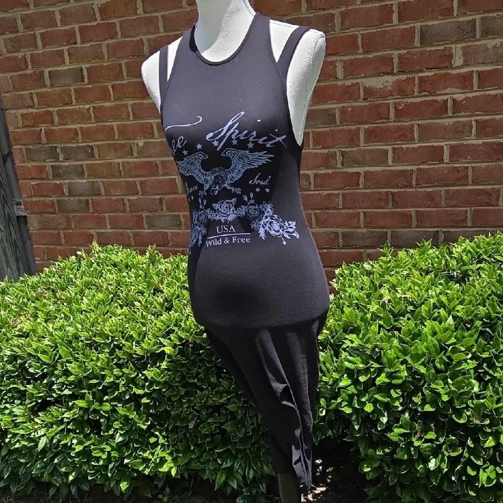 NanaMacs Black Bodycon Split Hem Dress Size M